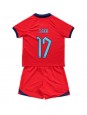 Anglie Bukayo Saka #17 Venkovní dres pro děti MS 2022 Krátký Rukáv (+ trenýrky)